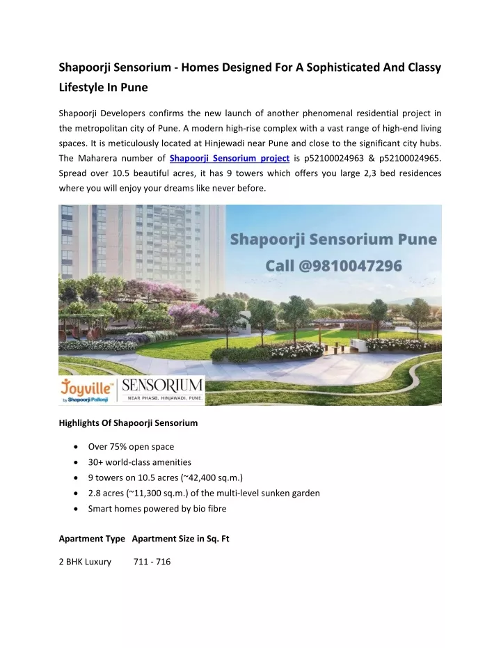 shapoorji sensorium homes designed