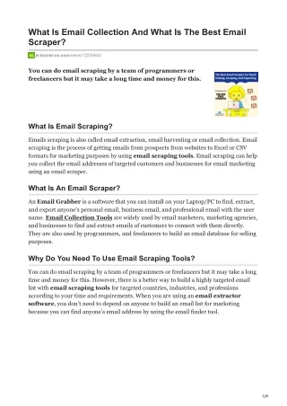 what is email collection and what is the best