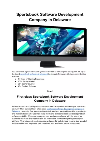 sportsbook software development company