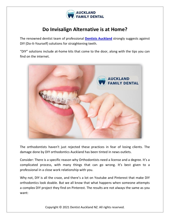 do invisalign alternative is at home
