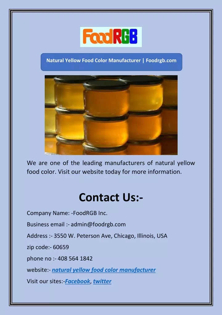 natural yellow food color manufacturer foodrgb com