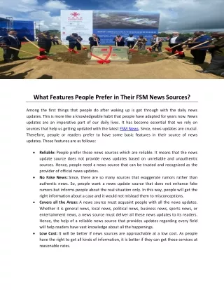 what features people prefer in their fsm news