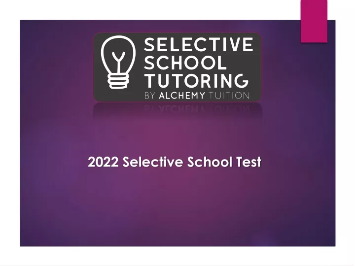 2022 selective school test