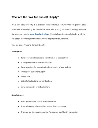 what are the pros and cons of shopify