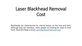 laser blackhead removal cost