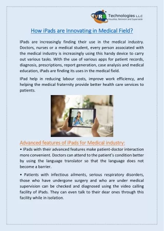 how ipads are innovating in medical field