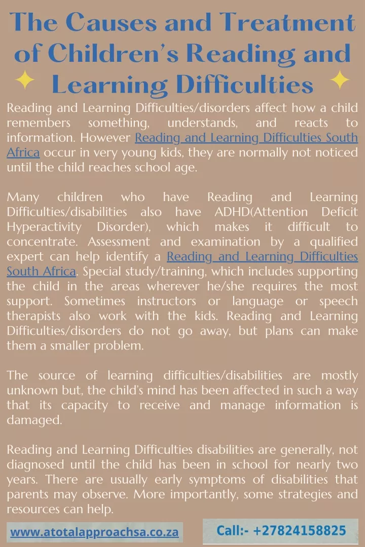 the causes and treatment of children s reading