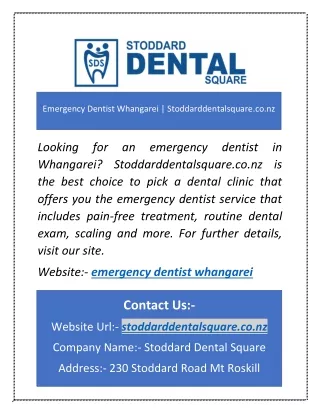 Emergency Dentist Whangarei | Stoddarddentalsquare.co.nz