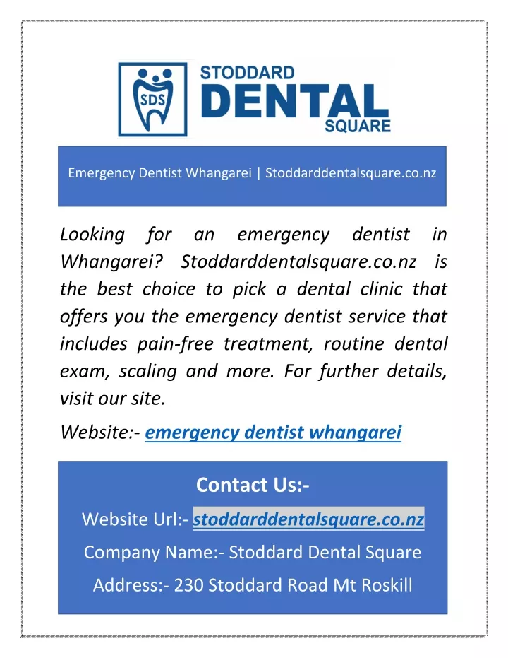 emergency dentist whangarei stoddarddentalsquare