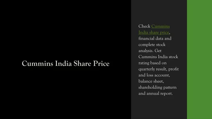 PPT - Cummins-india PowerPoint Presentation, Free Download - ID:10823252