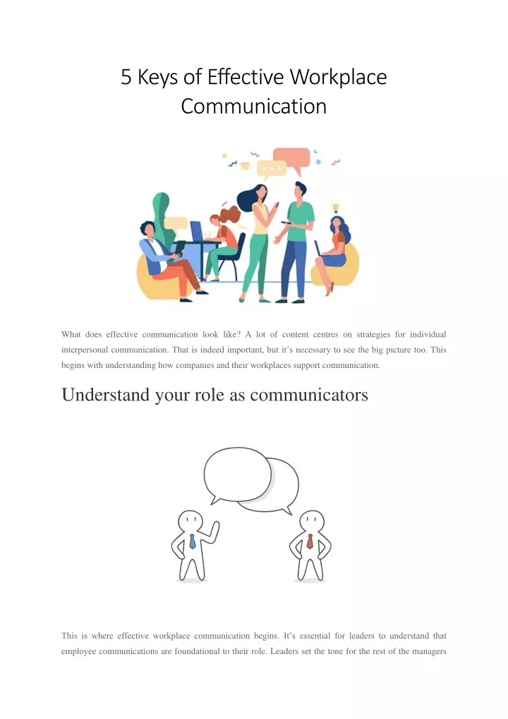 5 keys of effective workplace communication