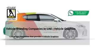 Vehicle Branding Companies In UAE | Vehicle Graphics