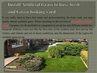 Install Artificial Grass to have fresh and Green looking yard