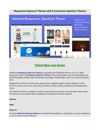 responsive opencart themes with e commerce