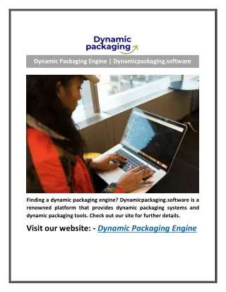 Dynamic Packaging Engine | Dynamicpackaging.software