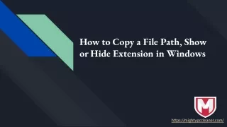 How to Copy a File Path, Show or Hide Extension in Windows