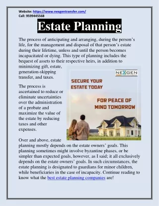 Best Estate Planning Companies in India