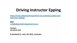 Driving Instructor Epping