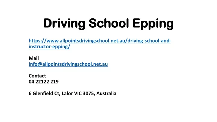 driving school epping