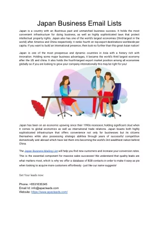 japan business email lists