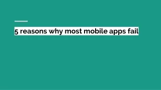5 reasons why most mobile apps fail