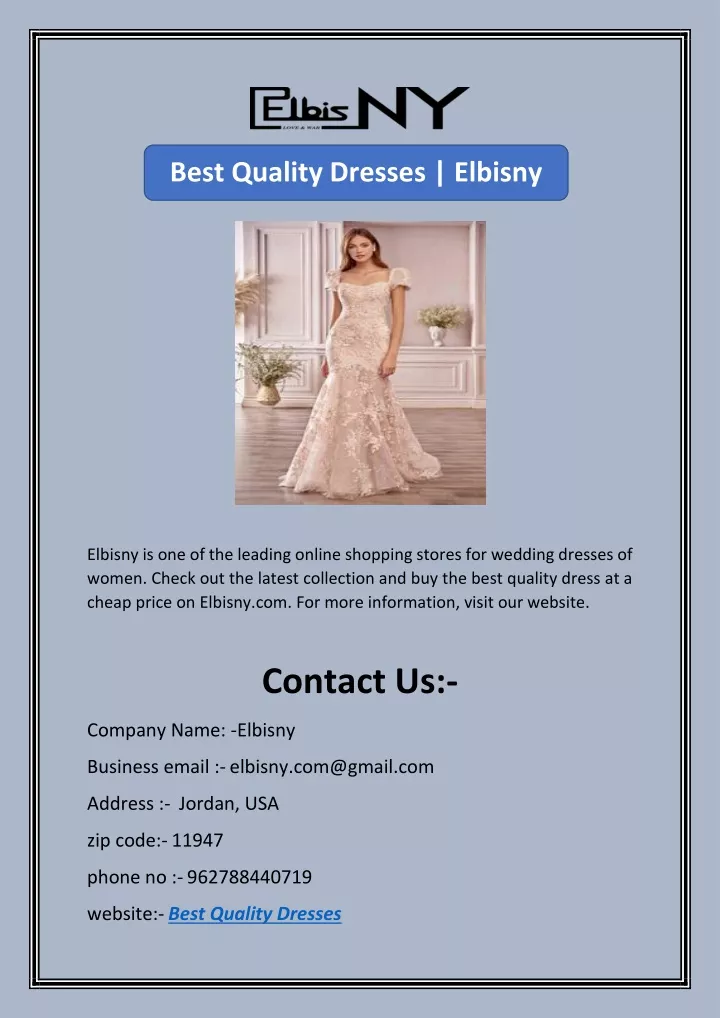 best quality dresses elbisny