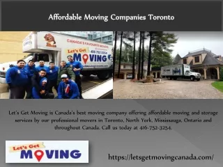 Affordable Moving Companies Toronto