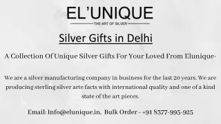 Silver Plated Gifts, Silver Gifts in Delhi - EL'UNIQUE