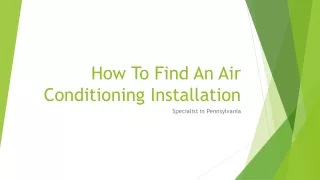 how to find an air conditioning installation
