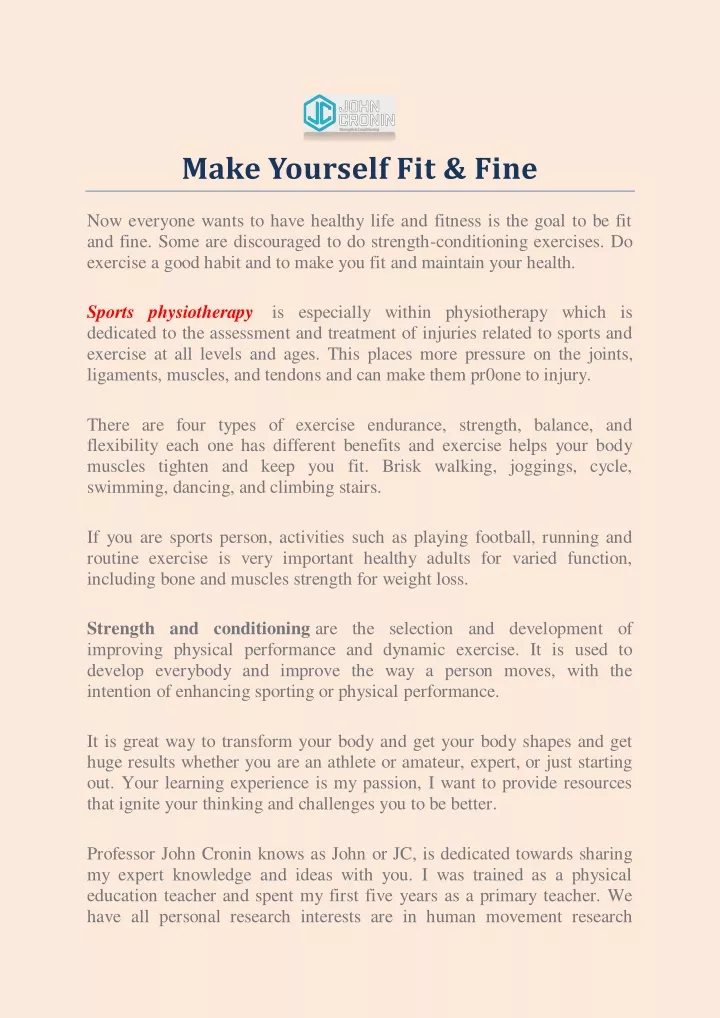 make yourself fit fine