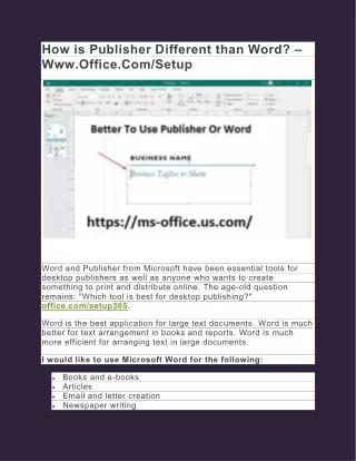 how is publisher different than word www office