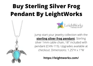 Buy Exquisite Sterling Silver Frog Pendant From LeightWorks