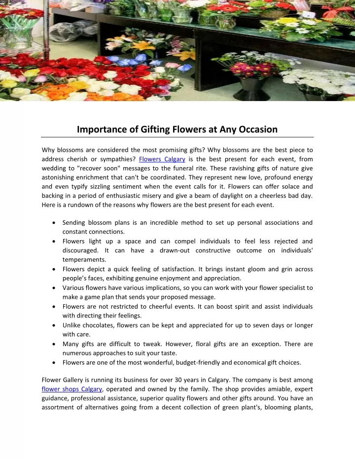 importance of gifting flowers at any occasion