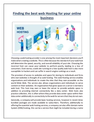 finding the best web hosting for your online
