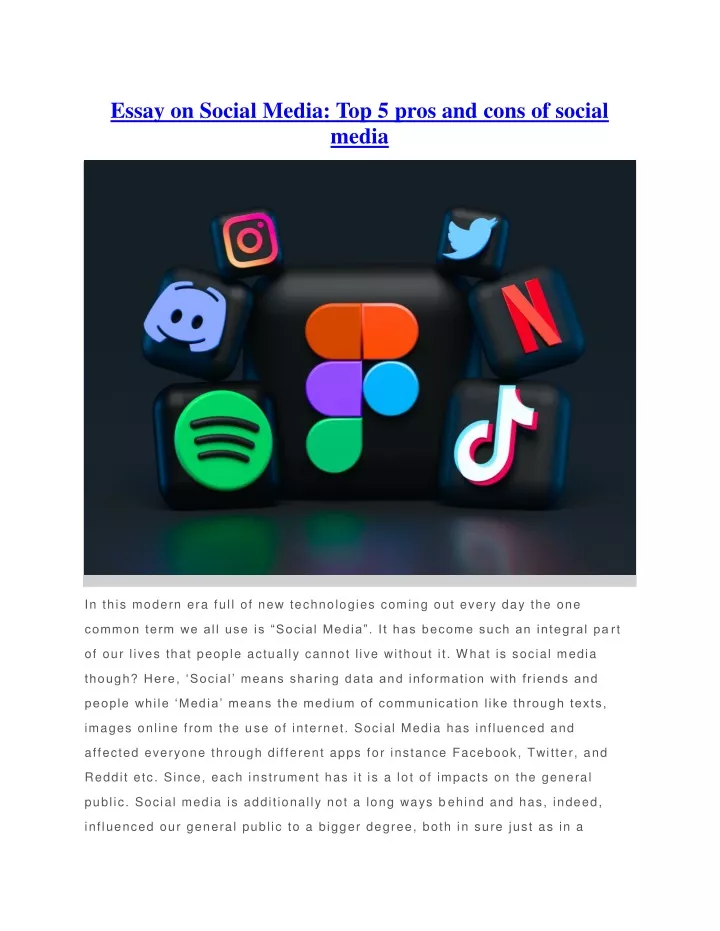 essay on social media top 5 pros and cons