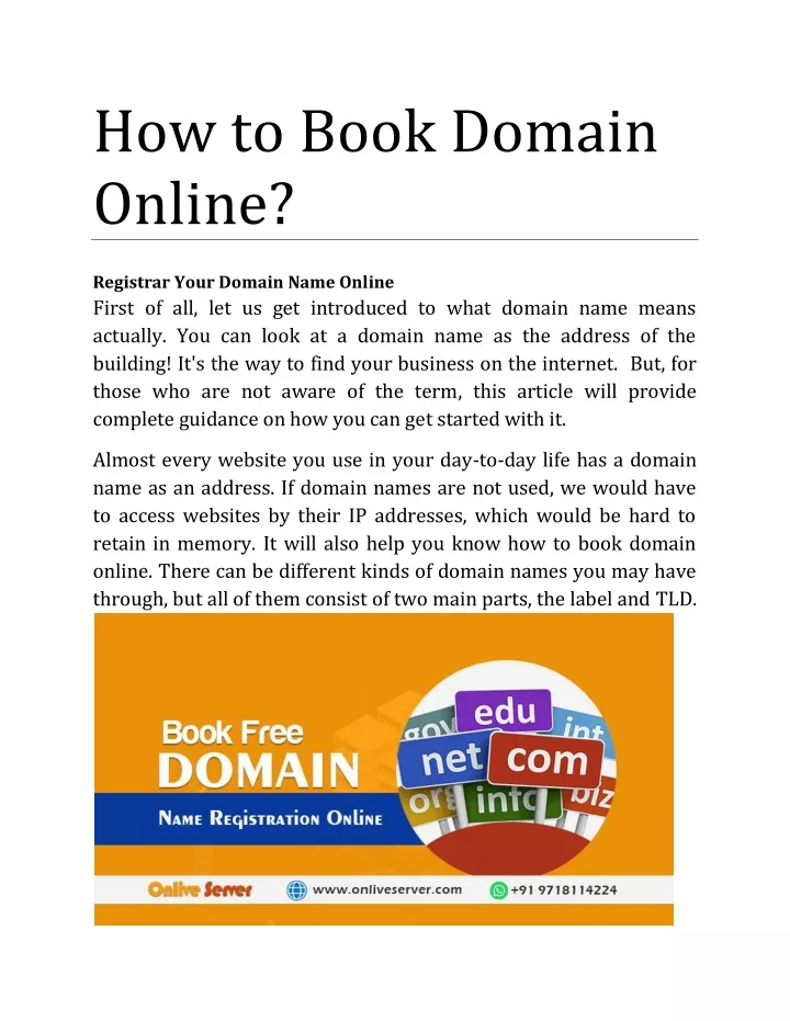 how to book domain online