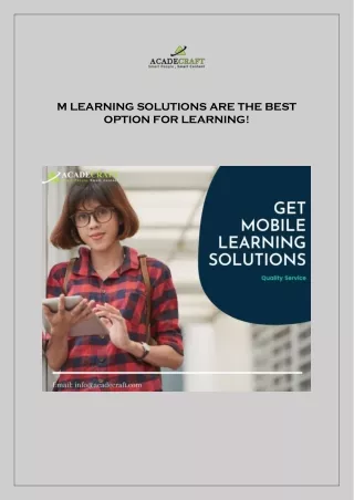 m learning solutions are the best option