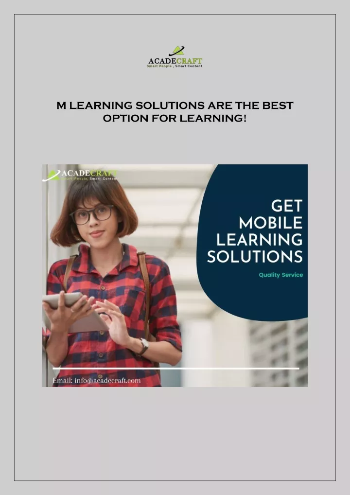 m learning solutions are the best option