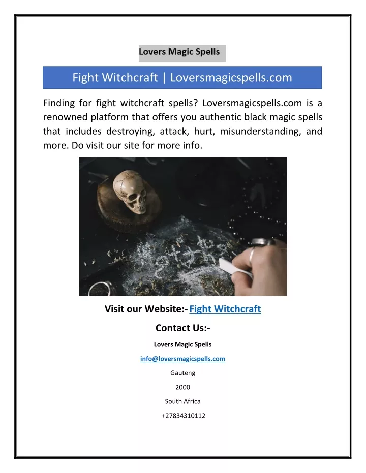 fight witchcraft loversmagicspells com