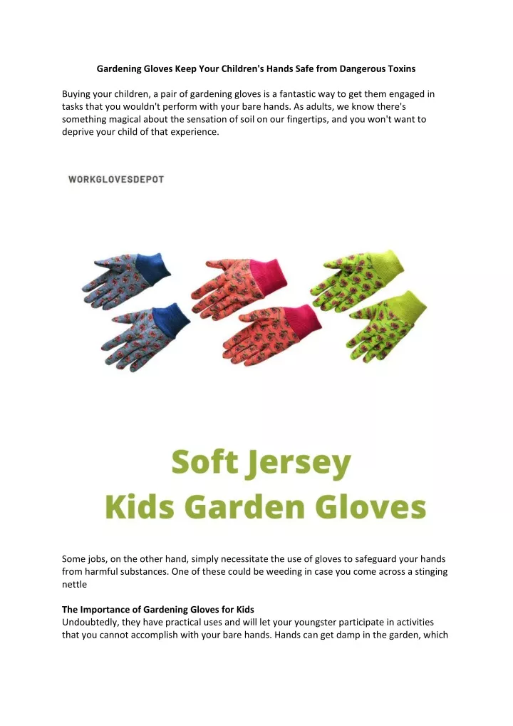 gardening gloves keep your children s hands safe