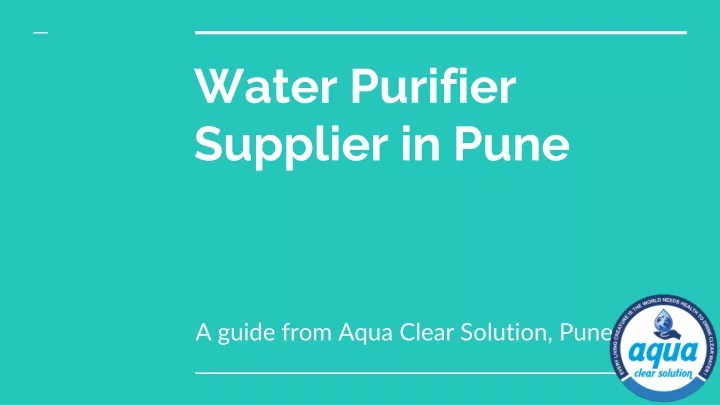 water purifier supplier in pune