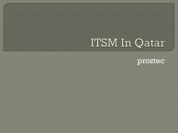 itsm in qatar