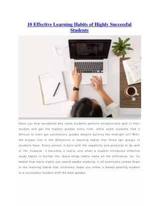 10 effective learning habits of highly successful