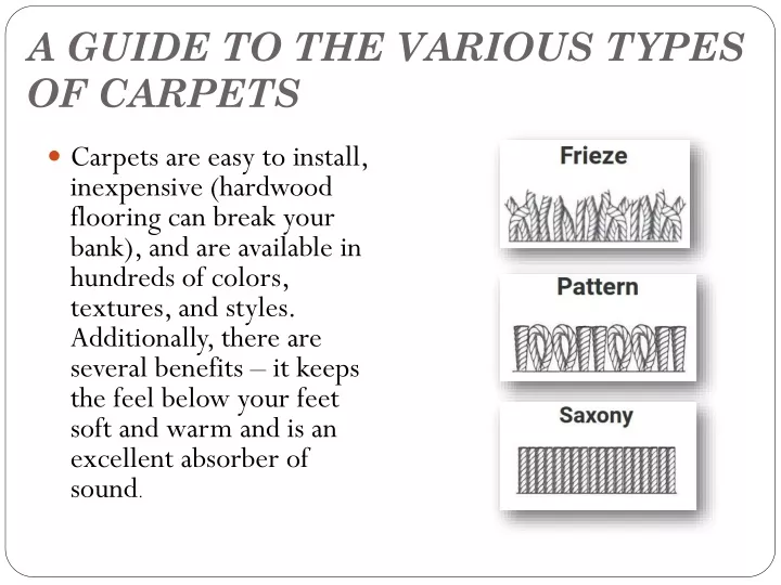 a guide to the various types of carpets