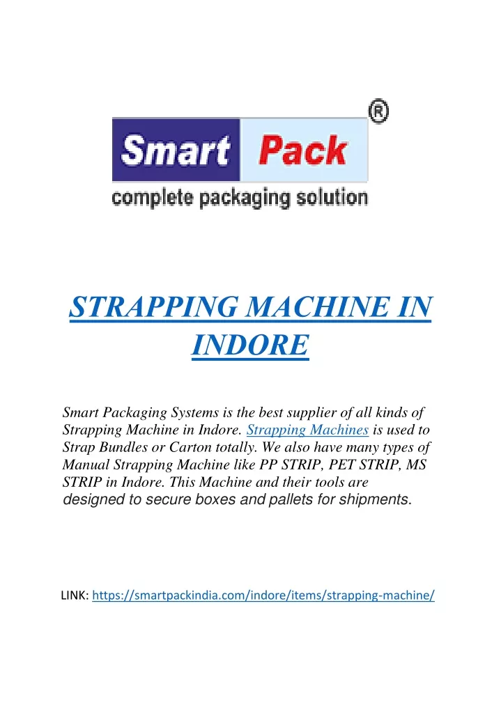 strapping machine in indore smart packaging