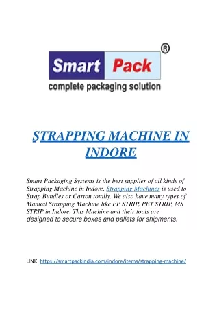 STRAPPING MACHINE IN INDORE