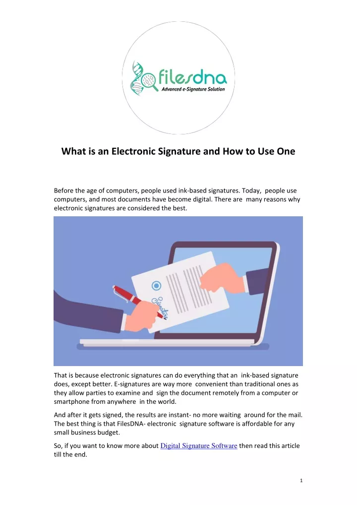 what is an electronic signature and how to use one