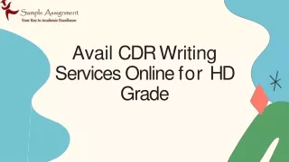 Avail CDR Writing Services Online for HD Grade