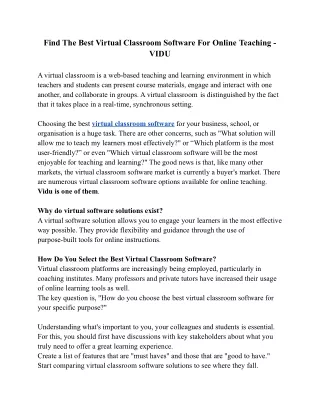 find the best virtual classroom software