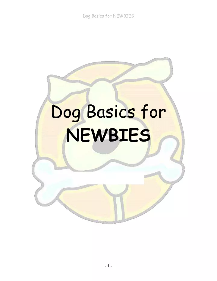 dog basics for newbies